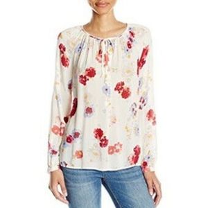 Lucky Brand 1X cream floral top